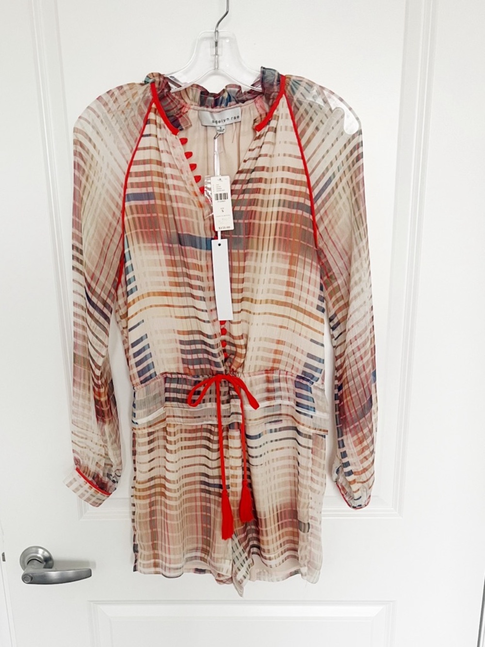 NWT Anthropologie Plaid Romper
